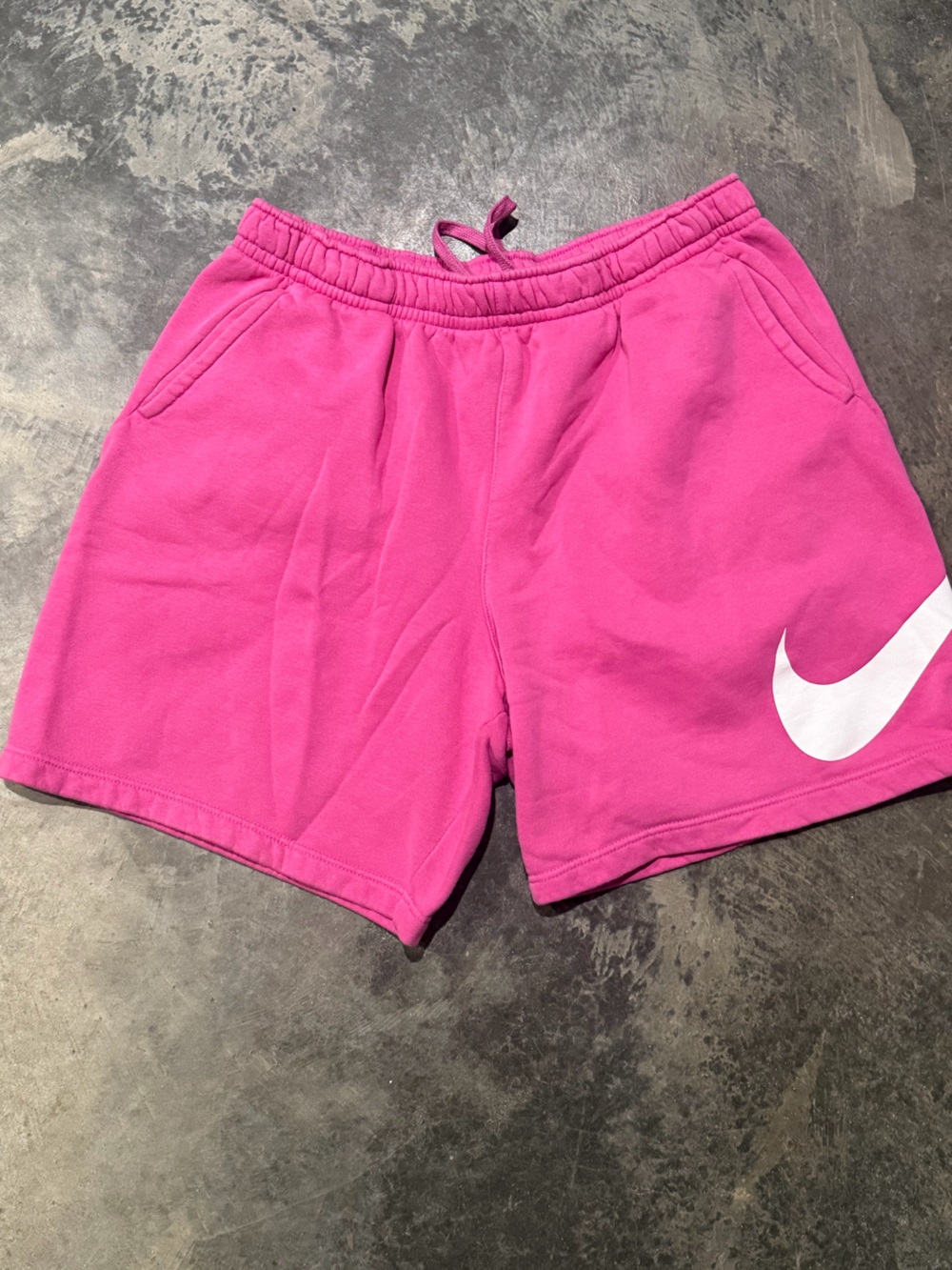 Nike Hot Pink Athletic Shorts with White Swoosh